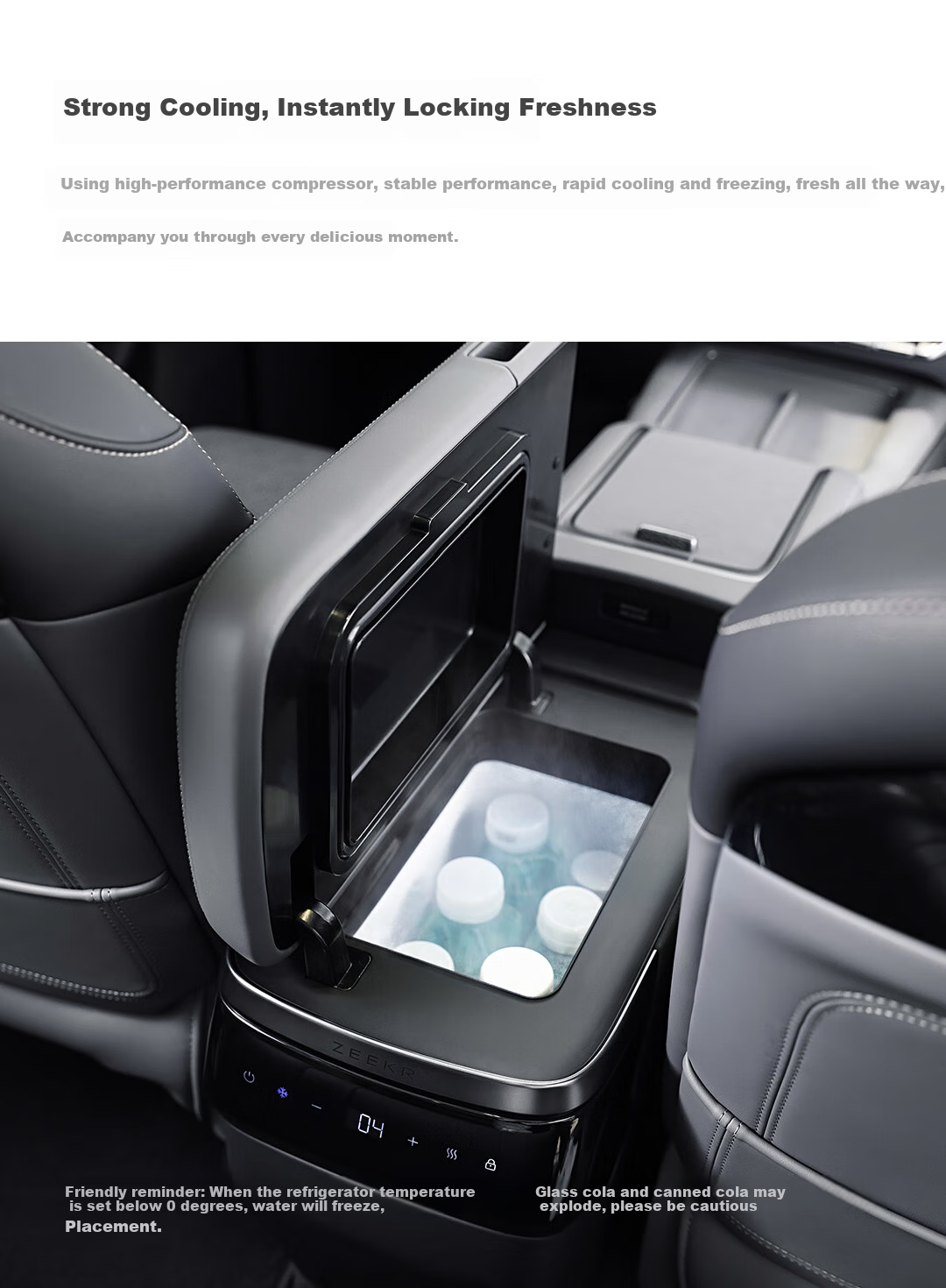 Jike Car Refrigerator, Jike 7X Exclusive Dual-Effect Temperature Control Smart Operation Long-Term Freshness Preservation, Black And Gray Color 5