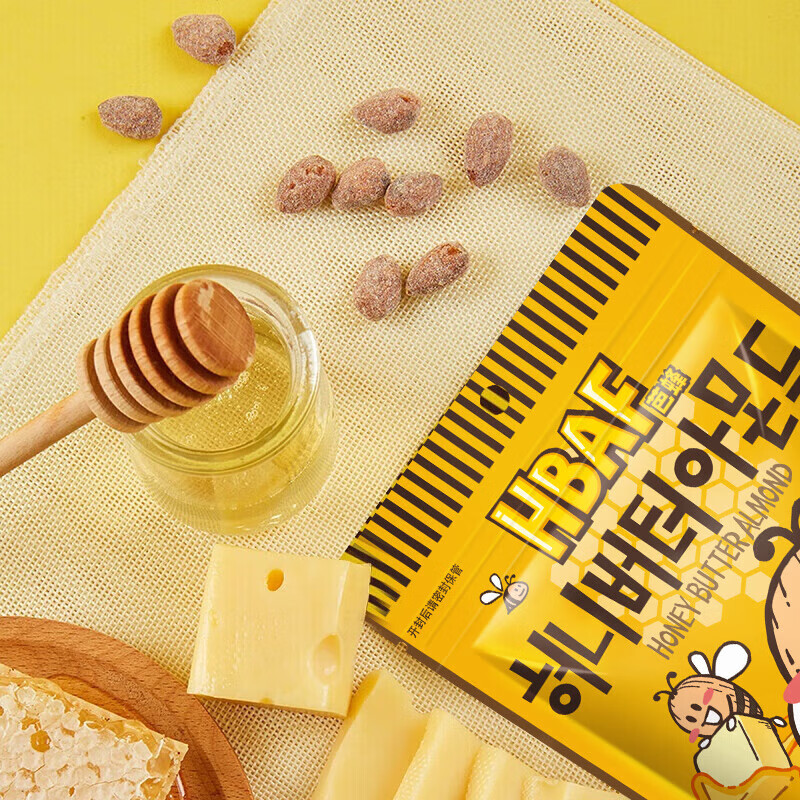 芭蜂蜂蜜黄油扁桃仁250g 韩国进口汤姆农场干坚果巴旦木杏仁休闲零食