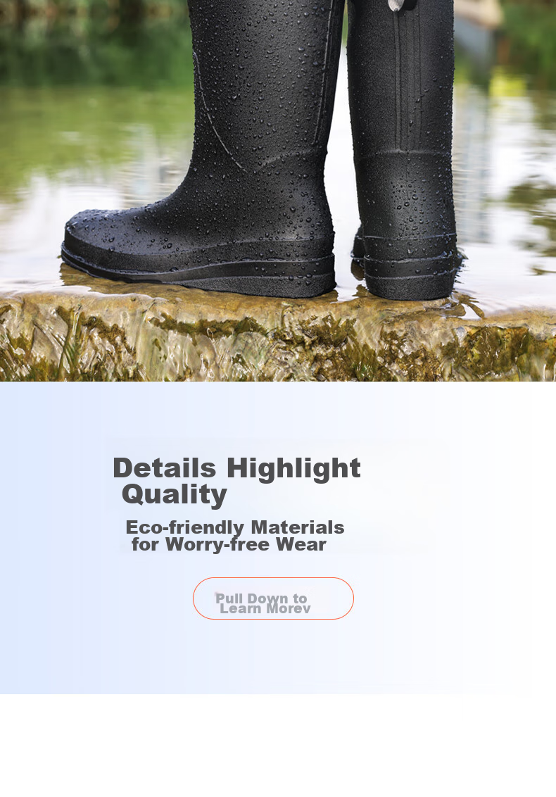 Lanoudun Rain Boots for Men And Women, High-Top Waterproof Shoes, Outdoor Non-Slip Rubber Shoes, Wear-Resistant Rain Boots, Overshoes YX1009 Size 40 9