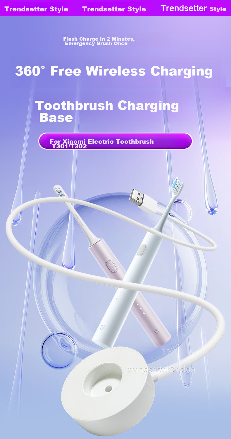 Chaofan Suitable for Xiaomi Electric Toothbrush Charging Base, Charger Cable, T301/T302 Magnetic And Inductive Standing Charging Stand 1