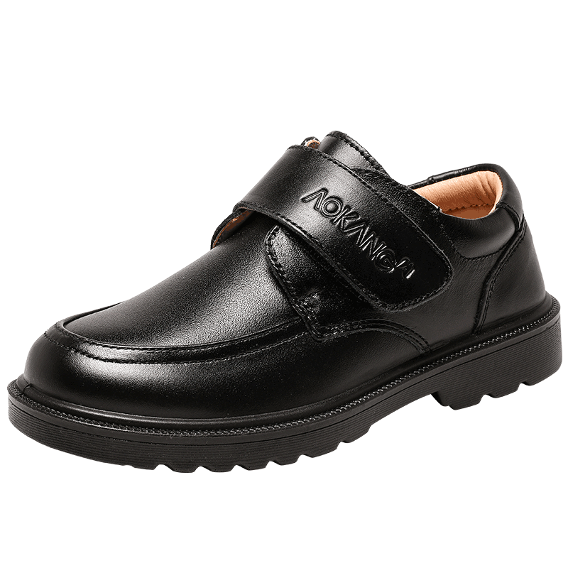 Aokang Boys' Leather Shoes Spring And Autumn Style, Children's Performance Black Shoes, Genuine Leather Soft Sole, Big Kids' Black Boys' Flats, Performance Shoes