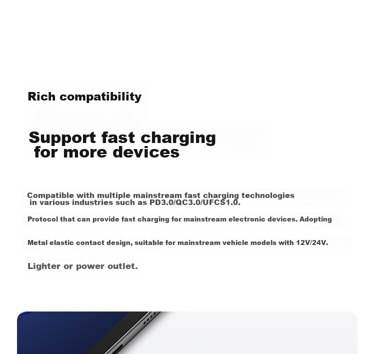 MI Car Charger Super Fast Charging Version with Data Cable, Single Port 90W Dual Port 100W High Power Multi-Functional Car Charger Suitable for MI 17 Phone/MI YU7GT 7