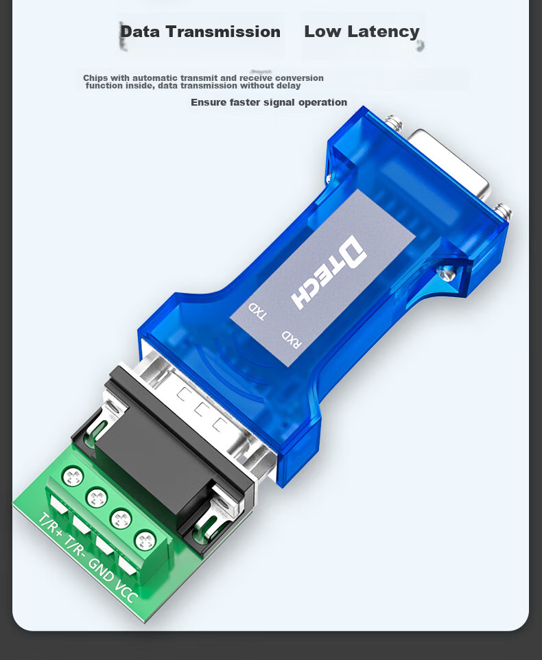 DTECH Passive RS232 to RS485 Converter, Optical Isolation Type, with Indicator Light, Industrial Grade, 9-Pin Serial Bidirectional Communication Protocol, Lightning Protection Converter, DT-9015 11