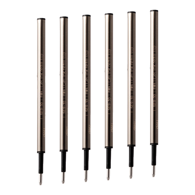 Deli Premium Smooth Retractable Gel Pen Refill, Retractable Ballpoint Pen Refill, 1.0mm Bullet Tip Black, 1 Piece/card, SE9-10 College Entrance Exam