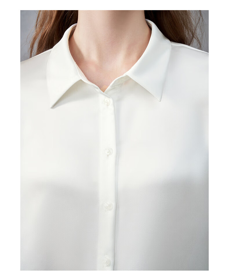 G2000 Satin Fabric with Brooch Tie Women's 2025 Autumn Winter Long Sleeve Casual Shirt Mall Edition 5