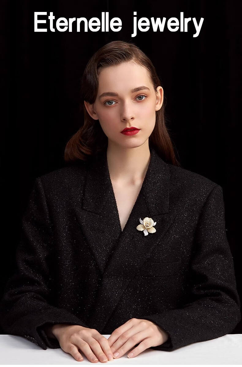 Eternelle French Original Design Camellia Brooch, High-End Luxurious Elegant Corsage, Women's Gift 2