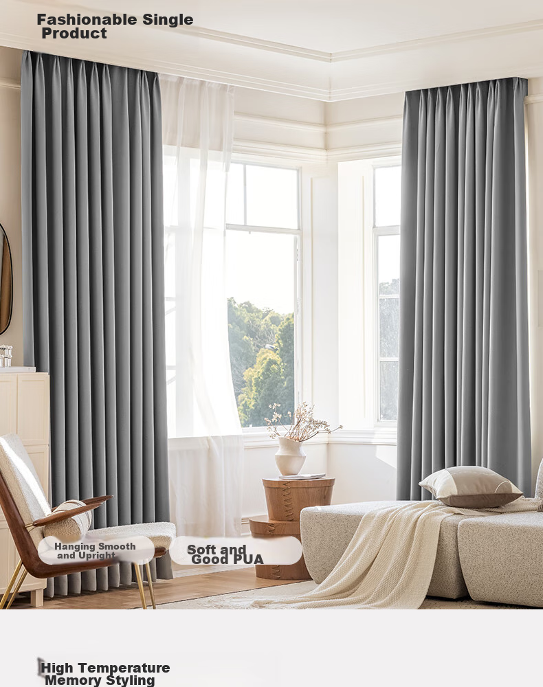 Ali High-Privacy Blackout Curtains, Sun-Blocking Finished Product, No Drilling Required, Soundproof Hooks, Sun Protection Curtains, High Precision 2*2.4 7