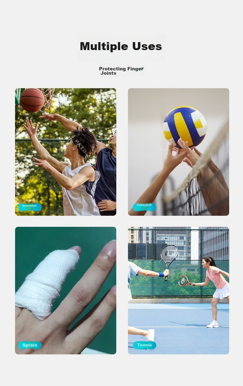 Chidong Basketball Volleyball Finger Joint Protector Anti-Sprain Sports Non-Slip Elastic Bandage Finger Sleeve Black 10-Pack 8