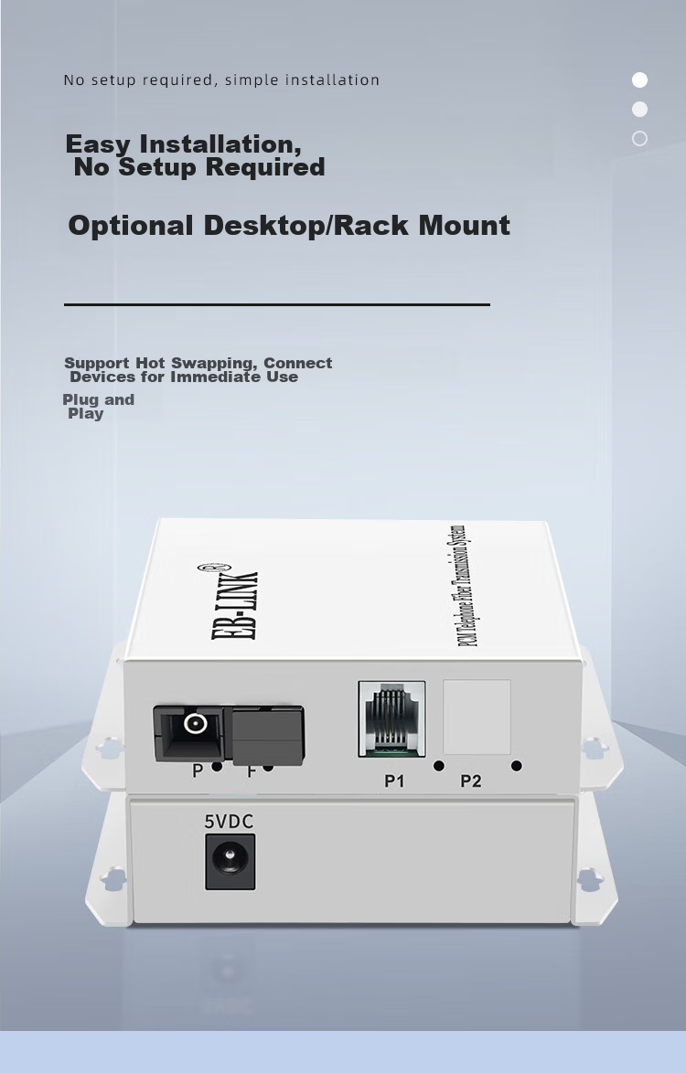 EB-LINK Telephone Optical Terminal, 1-Channel Telephone PCM Voice Optical Terminal, Audio Intercom Transceiver, Telephone Fiber Optic Converter, Large Square Port SC Interface 5