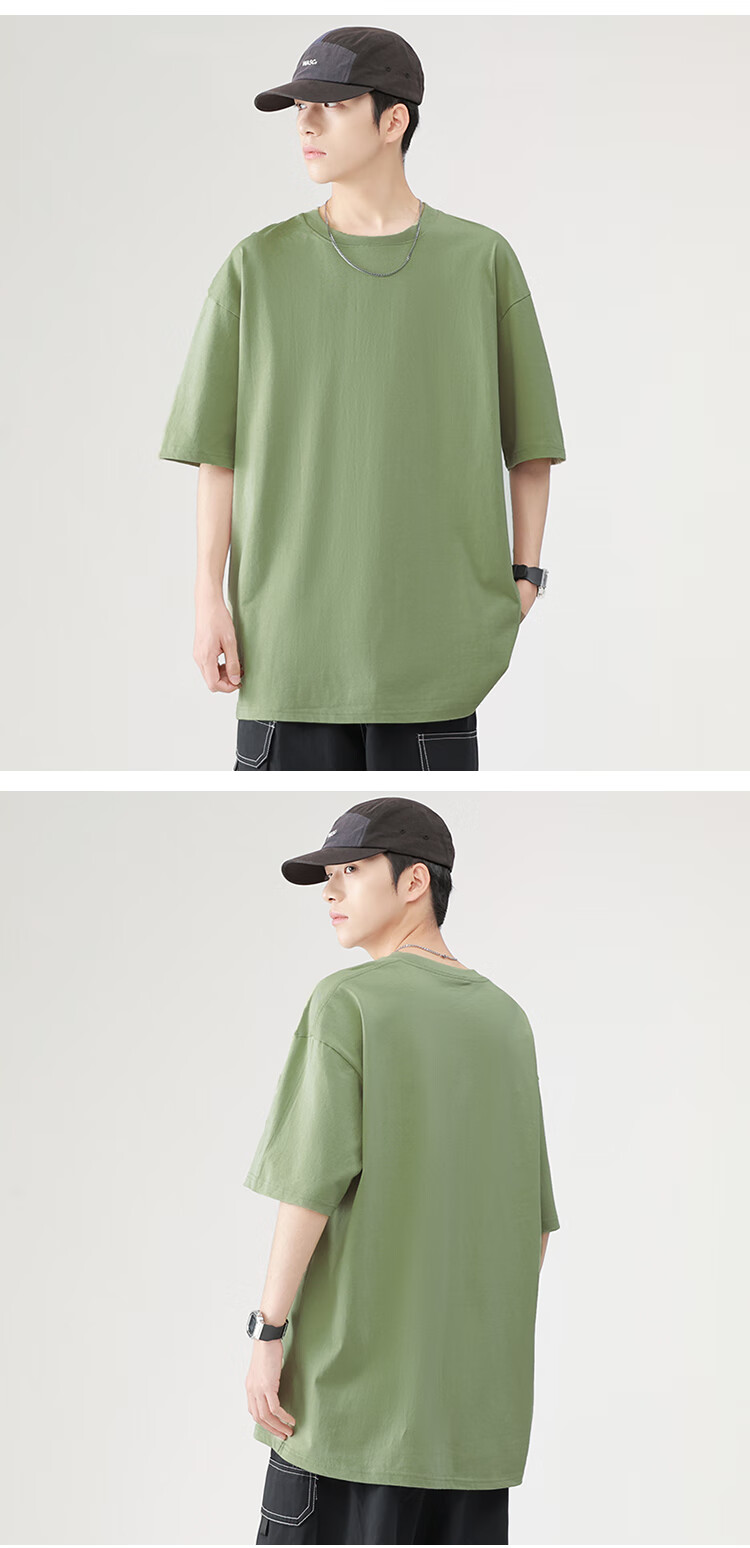 NASA GISS Official Trendy Short-Sleeve T-Shirt, Summer Pure Cotton Solid Color Undershirt, Loose-Fitting Men's Half-Sleeve, White, S 8