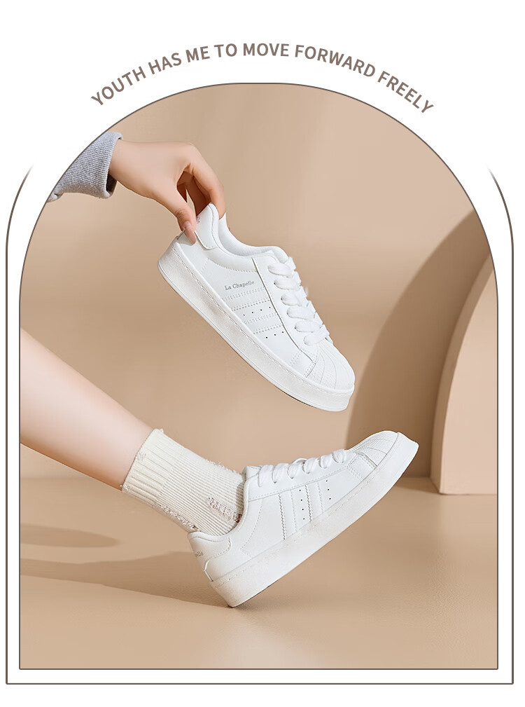 La Chapelle Women's Sneakers, Versatile Soft-Soled Casual Shoes, New Style Sports White Shoes for Women - A080BR, Blue, Size 39 6