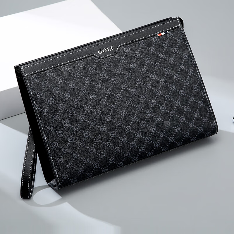 GOLF Men's Clutch Casual Handbag Printed Zipper Envelope Bag Multi-Card Handheld Bag Wallet Gift for Boyfriend