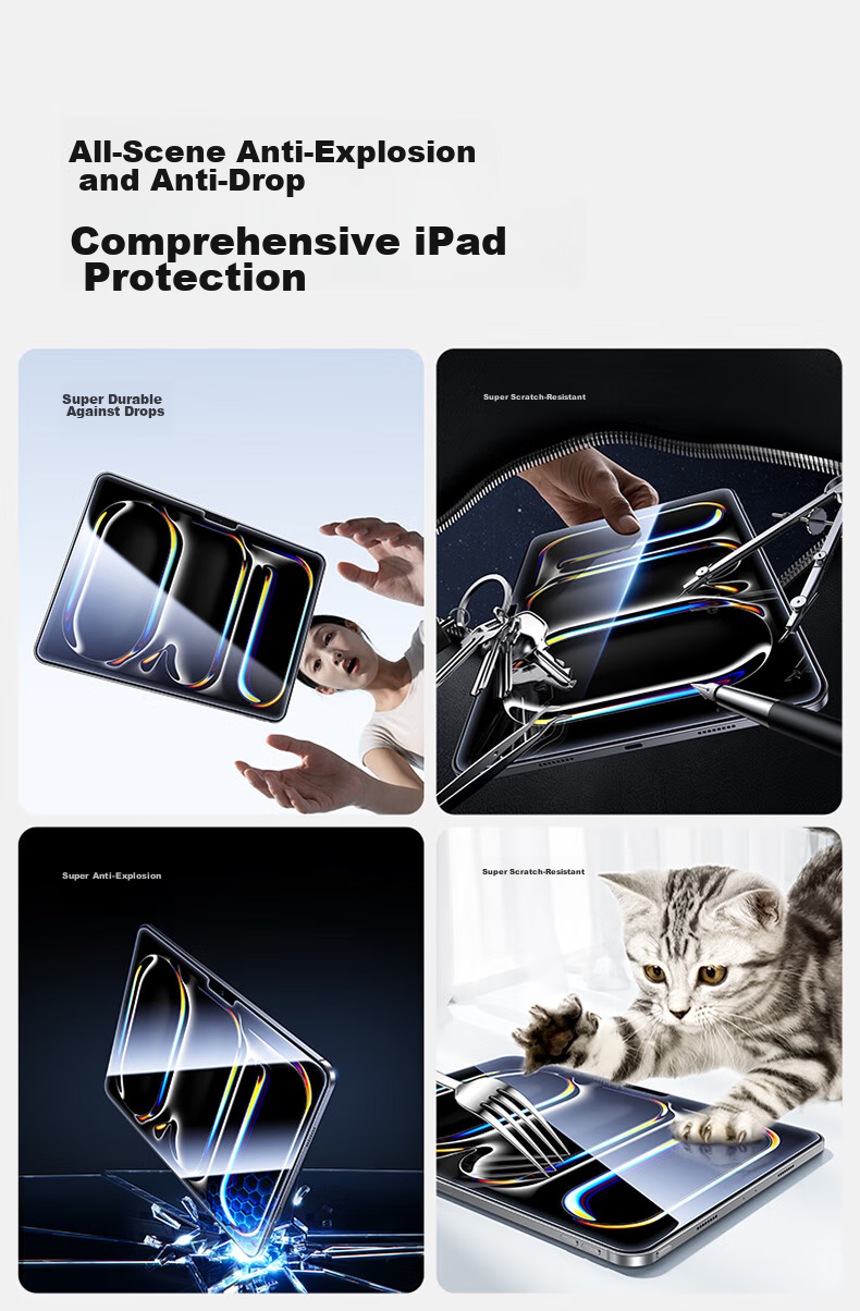 Shanmo Tempered Glass Screen Protector for IPad Pro 25/24 Inch [Automatic Dust Removal Quick Installation Box] Protective Film HD Tablet Screen Protector Full Coverage Shatterproof Anti-Fingerprint Ultra-Thi 8