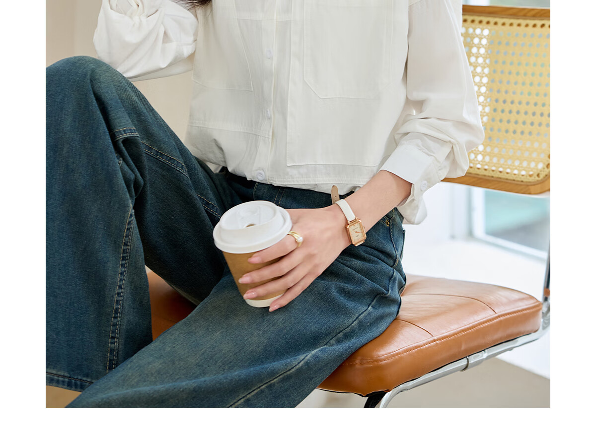 Halo Queen Long-Sleeve Shirt for Women, Loose-Fitting Casual Style, Mid-Length Student Top Outerwear, White Casual Blouse H52S052 7