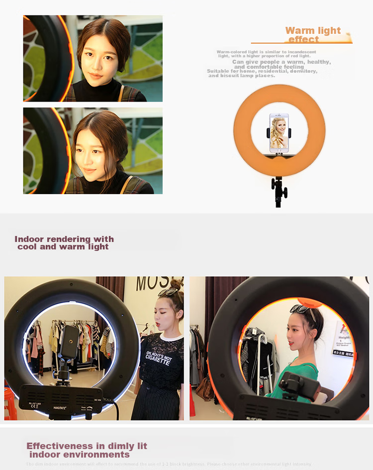 Hakutatz 55cm Live Streaming Fill Light, Beauty Enhancing, Skin Softening, Face Slimming LED Ring Light, TikTok Influencer Photography Lighting Equipment, Floor-Standing, Professional Photography Use 10