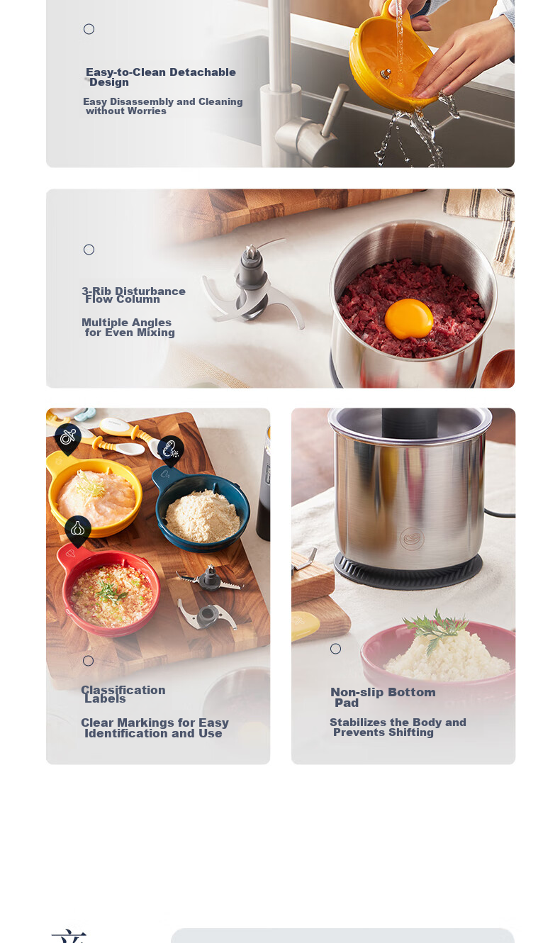 Donlim Meat Grinder Home Set Seasoning Machine Electric Baby Food Processor Multi-Functional All-In Mincer And Chopper DL-5028 Stainless Steel 20