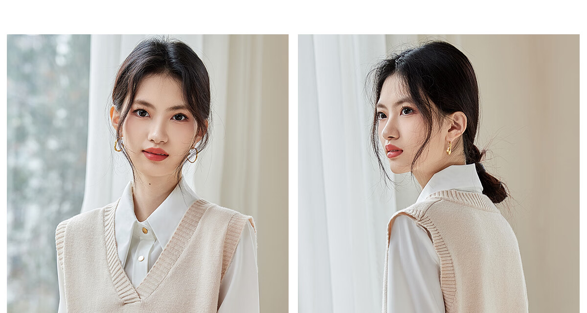 PinCai Knitted Vest for Women, V-Neck Sweater, Sleeveless Cardigan, Loose-Fitting Top P137Z5837 41