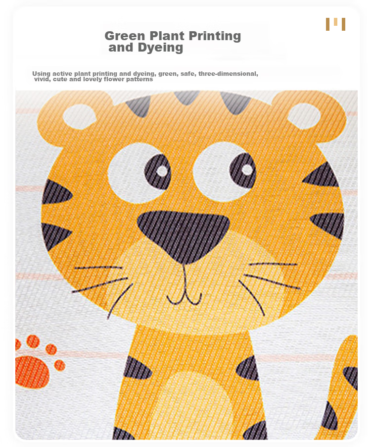9I9 Baby Pillowcase, Summer Ice Silk Children's Pillow Cover, Student Cooling Pillowcase, Washable Kindergarten A237 Tiger, 60*40 7