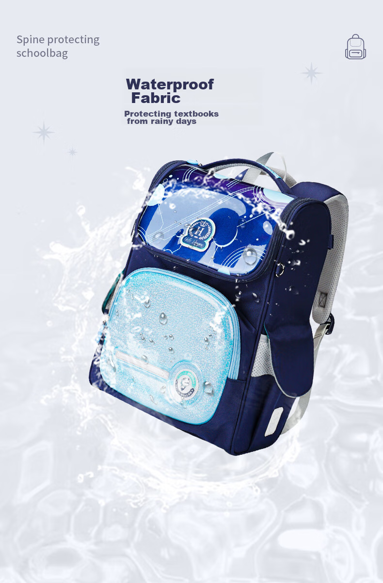 Herder Spine Protection Backpack for Primary School Students, British Style Backpack for Grades One to Six, Anti-Gravity Elastic Load-Reducing Backpack for Boys And Girls 16