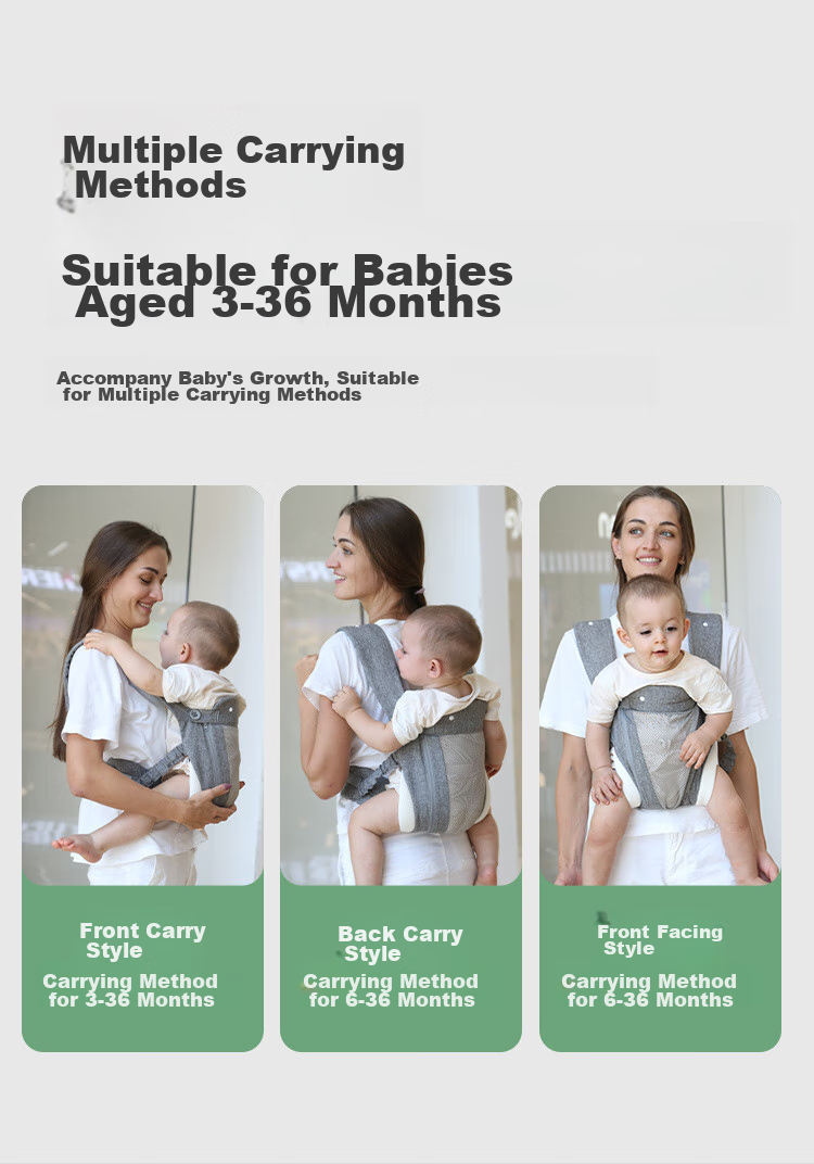 COOKSS Baby Carrier, Front-Facing Shoulder Strap Design for Ages 0-3, Sun Protection, Breathable, Hands-Free, Easy to Carry Child 5