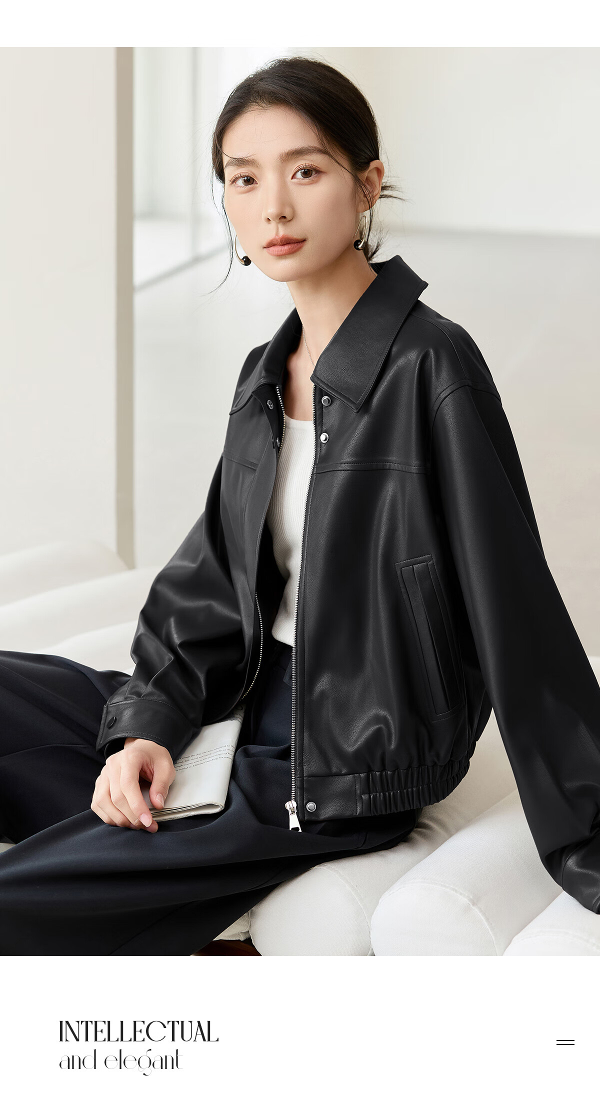 Chushen Melard Women's Short Jacket American Retro PU Leather Jacket S51D005 16