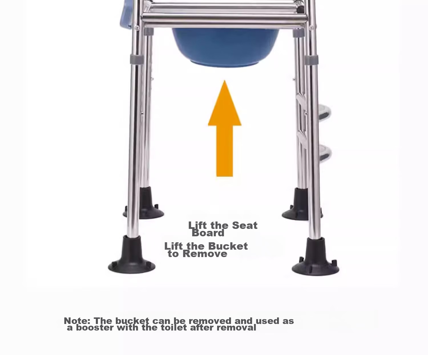 Yagao Elderly Commode Chair, Toilet Seat Riser, Foldable, with Armrests, Non-Slip, Double Bars, for Pregnant Women, Reinforced, Toilet Seat Stool, Simple Commode Chair 8