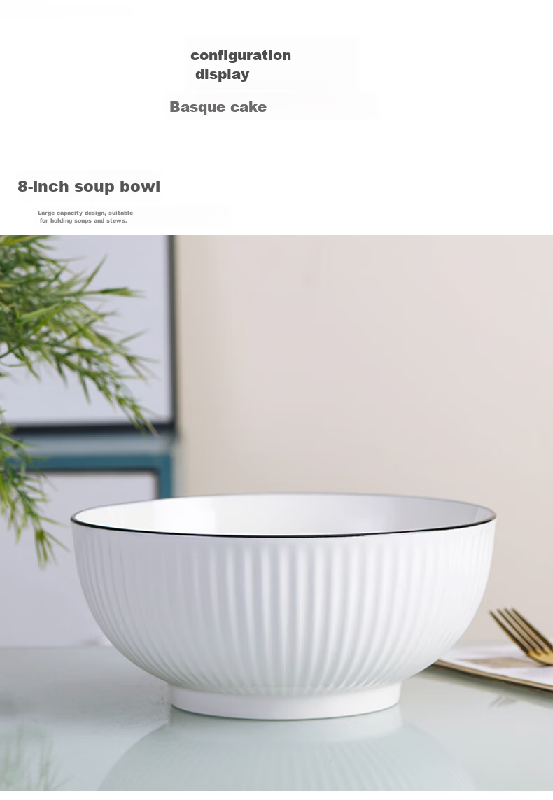 Haoya Jingdezhen Underglaze Color Simple Ceramic Bowl and Plate Dinnerware Set 28 Pieces Housewarming Gift Yan Yu Yao 7