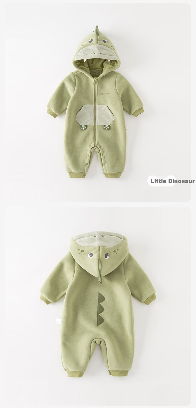 DAVE & BELLA Plush Romper, Winter Warm Baby Clothes, Outdoor Wear, Unisex Infant Onesie 14