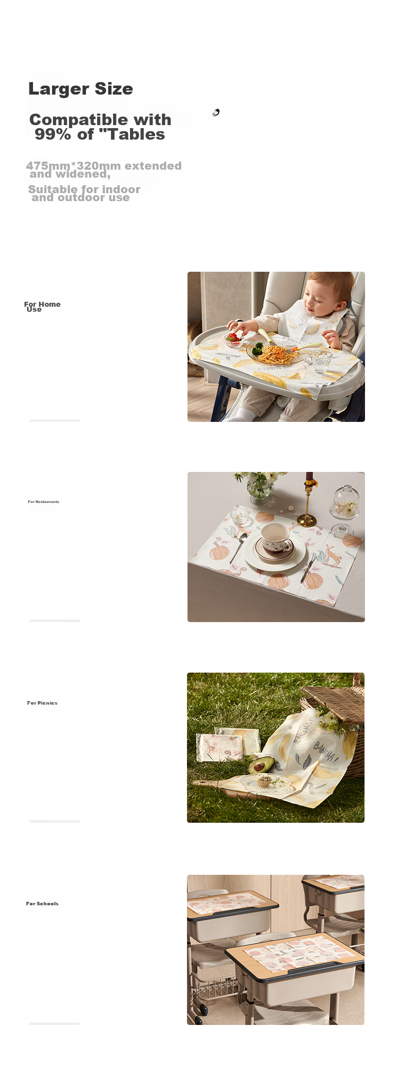Babycare Baby Disposable Placemat Portable Waterproof Table Mat for Kids Dining 20pcs/Box 9
