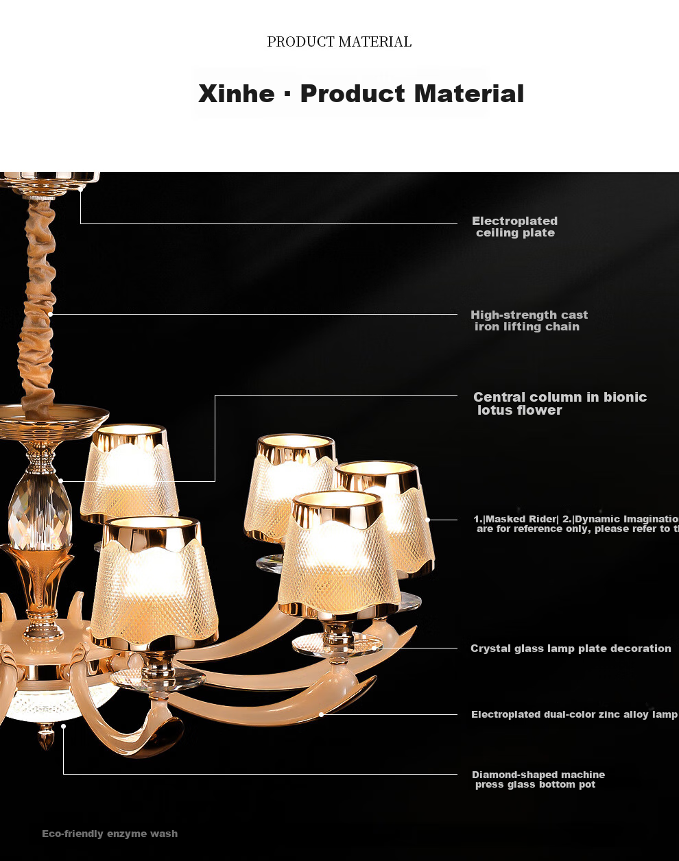NVC , European And American Light Luxury Crystal Glass Voice-Controlled Smart Chandelier, Living Room Pendant Light, Dining Room Light Fixture, WHXD120F/G-01 9