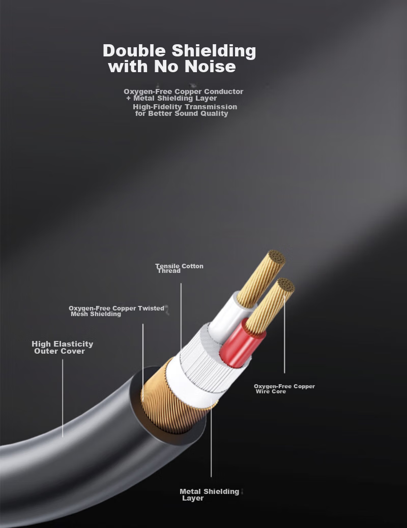 Beishanque 3.5mm to Dual 6.5mm Y-Split Male to Male Audio Cable, Phone Laptop Computer Speaker Connection Cable, 1 Meter BSQ-Y221 3