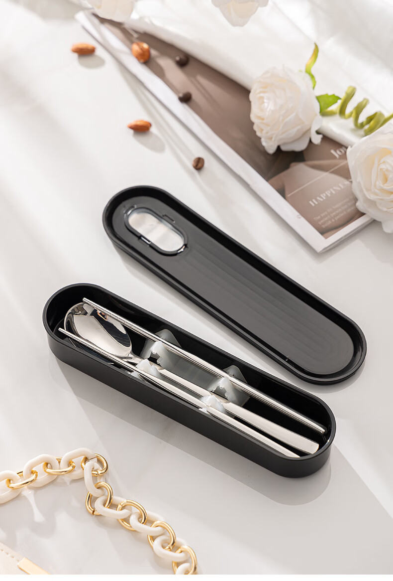 Guangyi Food-Grade 304 Stainless Steel Portable Cutlery Set with Chopsticks, Personal Use for Students And Adults, Including Chopsticks, Spoon, Fork, And Box GY7358 20