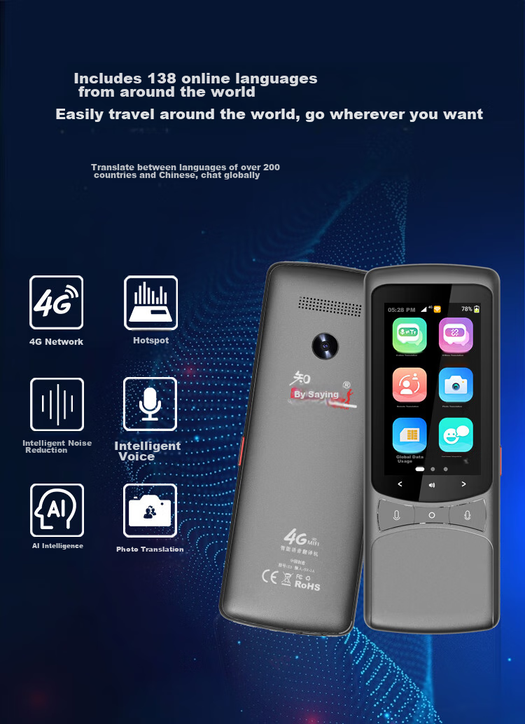 Zhiyoushuo Translation Device Z3 VSIM Five-Year International Data Plan Version, Real-Time Simultaneous Multi-Language Synchronous Translation for Overseas Travel, Portable Offline Photo And Audio Translation Tool for English, Japanese And Chinese 5