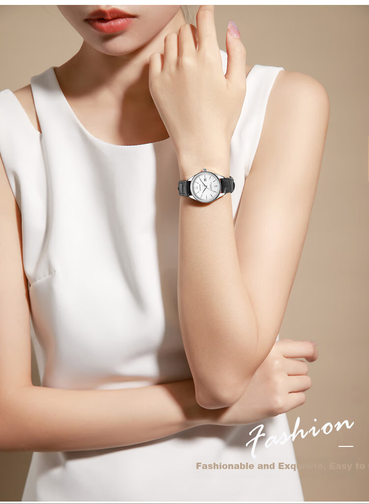 ROSSINI Women's Quartz Watch with White Dial And Steel Strap, Birthday Gift for Girlfriend, Chinese Brand Watch for Office Casual Wear And Water Resistance SJ5578 8