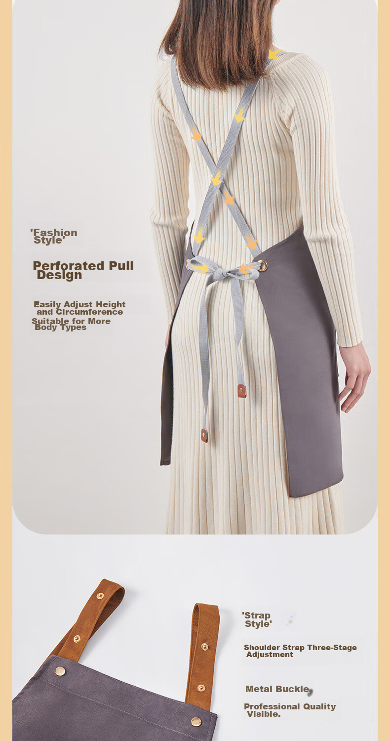 Ecoco Waterproof Apron, Kitchen Work Uniform, Home Use Oil-Proof And Dirt-Resistant Cooking Full Apron, Catering Apron E2302 8