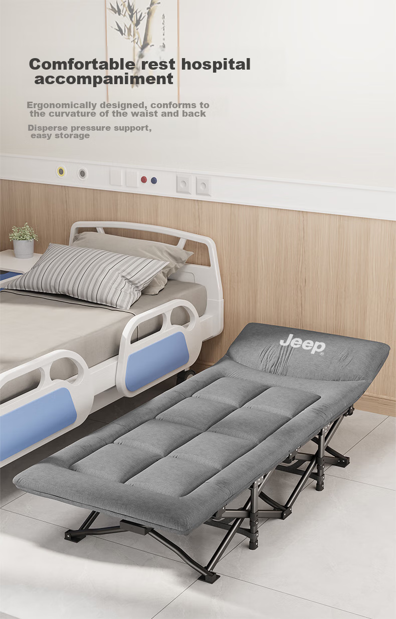 JEEP Folding Bed Lounger, Nap Bed, Office Single Bed Mattress, Integrated Siesta Bed, Camp Bed, Khaki Color 10