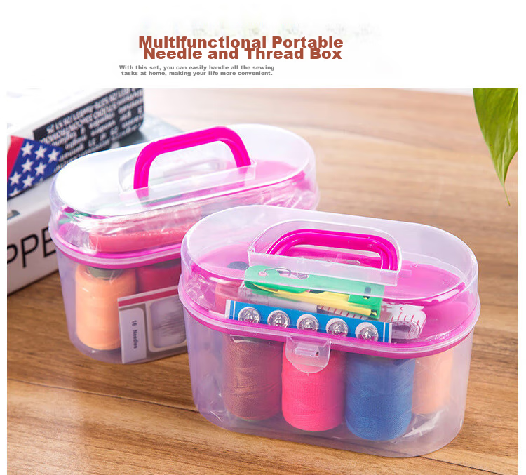 JAJALIN Home Sewing Kit with 7 Thread Spools, Travel Sewing Supplies, Mending Tools Storage Bag, Random Color 1