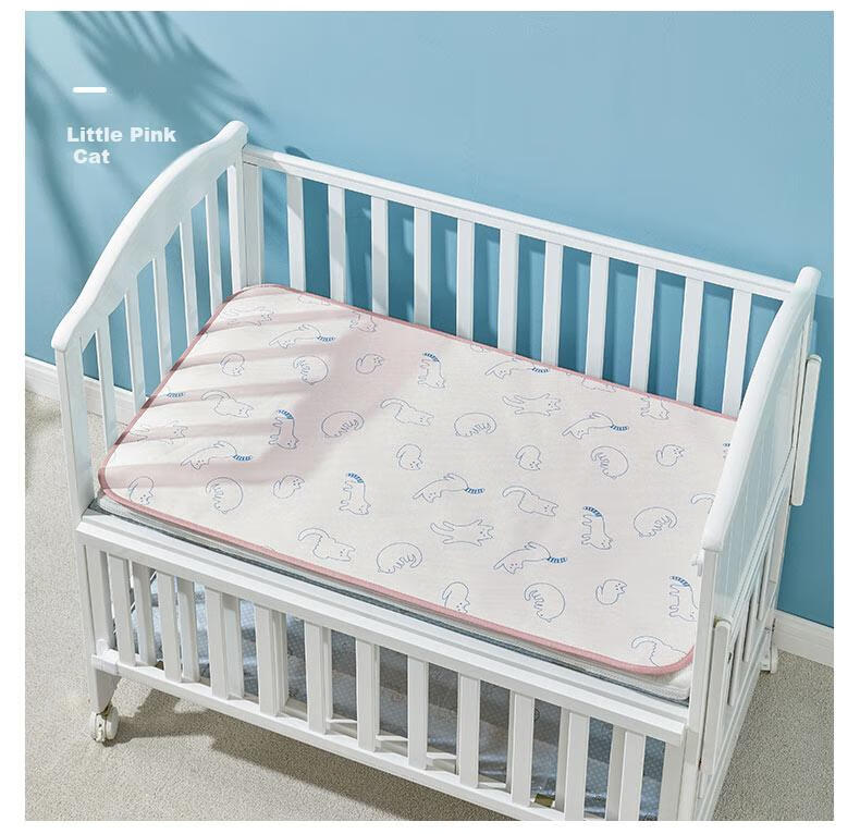 October Crystal Baby Cooling Mat Ice Silk Antibacterial Mite-Resistant Breathable Sweat-Absorbing Children's Kindergarten Squirrel Tan Hua Lin 120*65 12