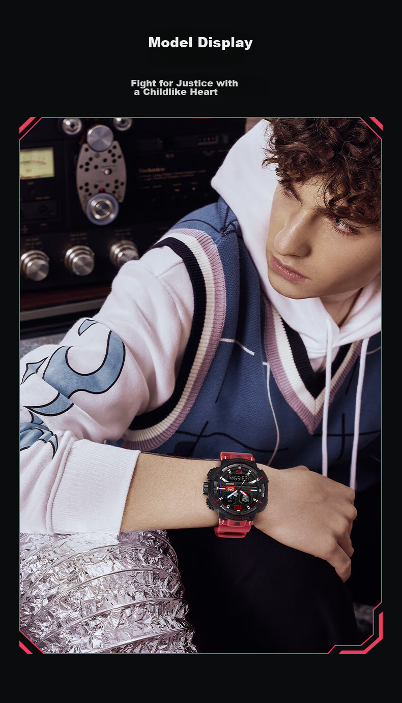 ZGO Birthday Gift Electronic Watch for Men, Students, Middle And High School Teenagers, Multifunctional Sports Watch 8981 Red 15