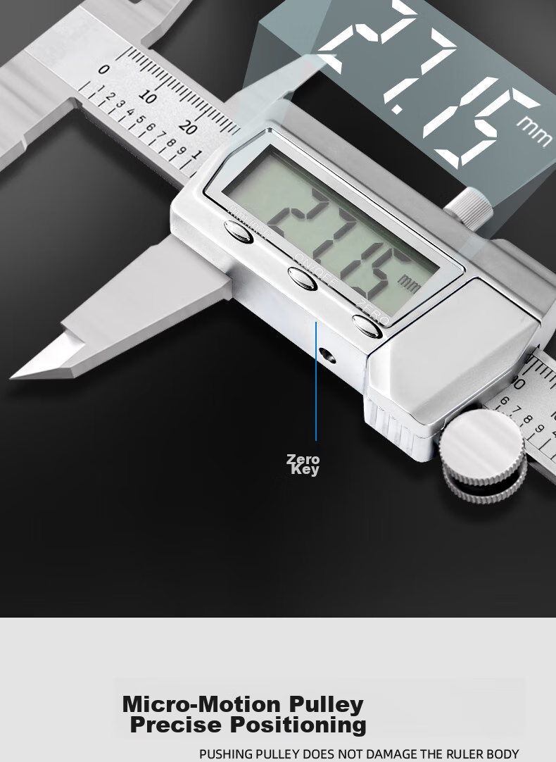 Deli Vernier Caliper, All-Metal High-Precision Digital Caliper, Large High-Definition Screen Electronic Caliper, Complies with National Standards 9