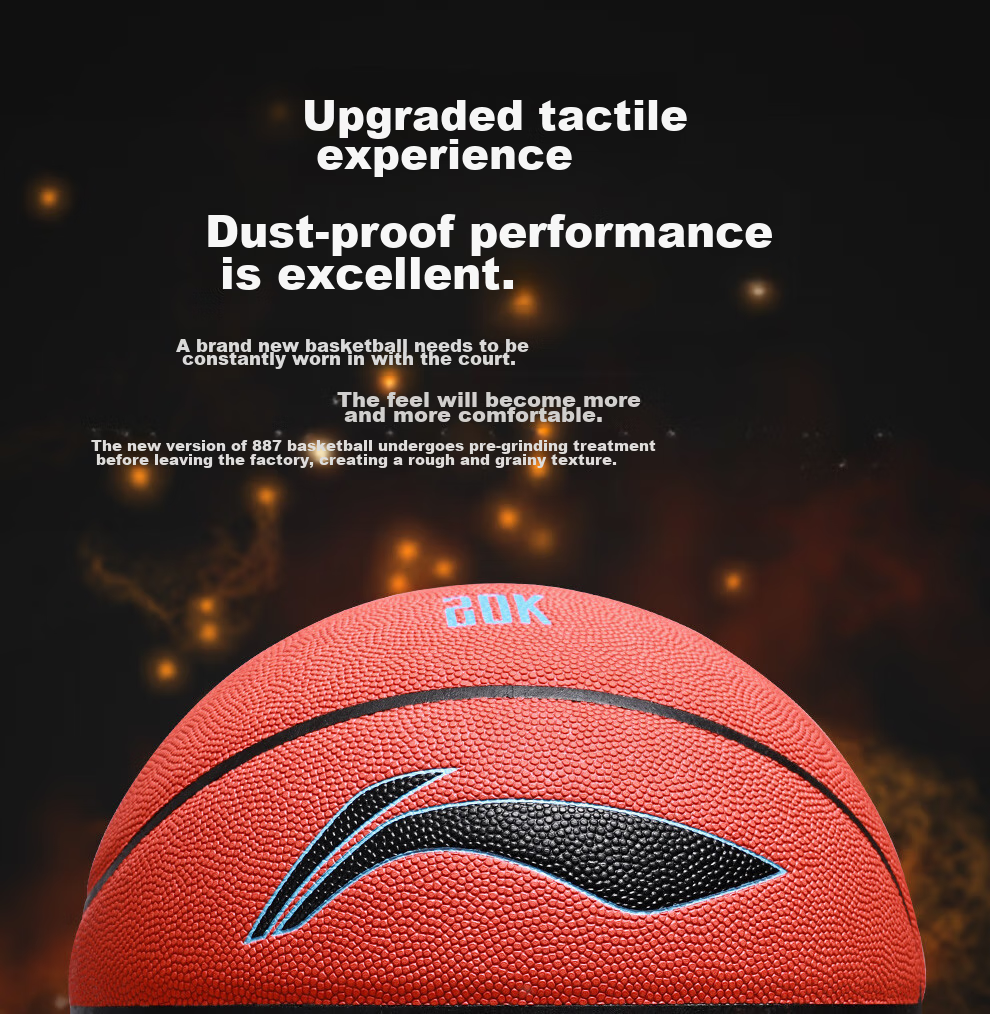 Li-Ning Basketball Size 7 887 Outdoor Cement Court Non-Slip Official Standard Adult Youth Competition Basketball Gift 6