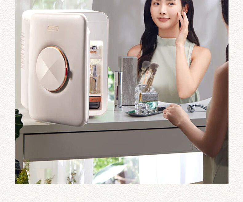 GEVILAN Beauty Refrigerator for Serum, Face Cream, Lipstick, Mask, Skincare Cosmetics, Cold Storage, Preservation And Organization, Special Mini Fridge, Gift for Girlfriend, Wife, Best Friend, Birthday Present, F2 White 3