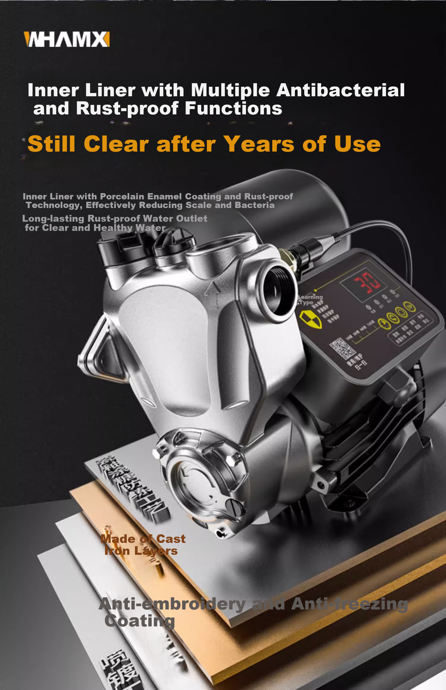 Weimeng 600W Household Booster Pump, Self-Priming Pump, Hot Water Automatic Pump, Well Water Pipeline Pump, Whole House Water Pump, On-Site Installation Available 25