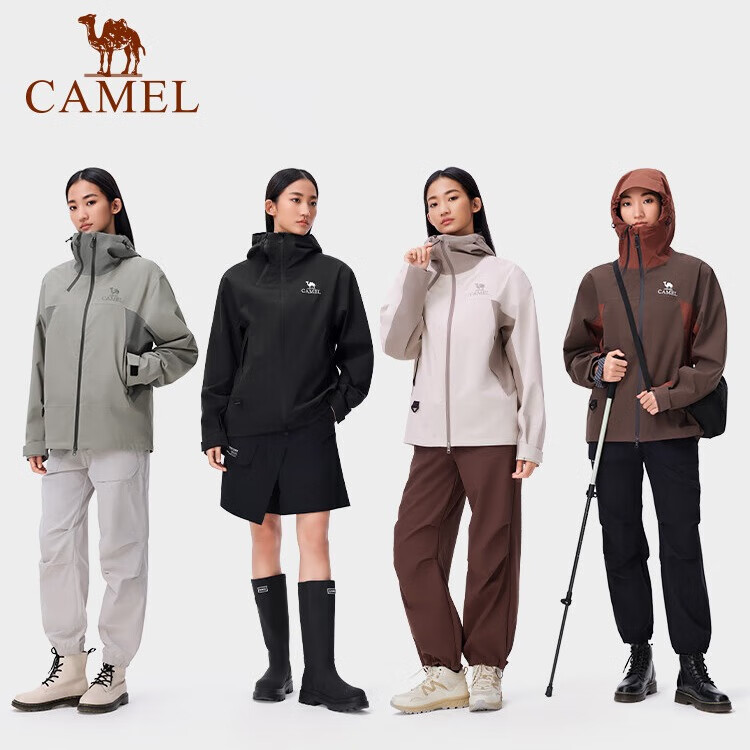 CAMEL "Black Armor" Women's And Men's Mountain-Style Windbreaker, Unisex Single-Layer Windproof Jacket, New Autumn Hiking Wear