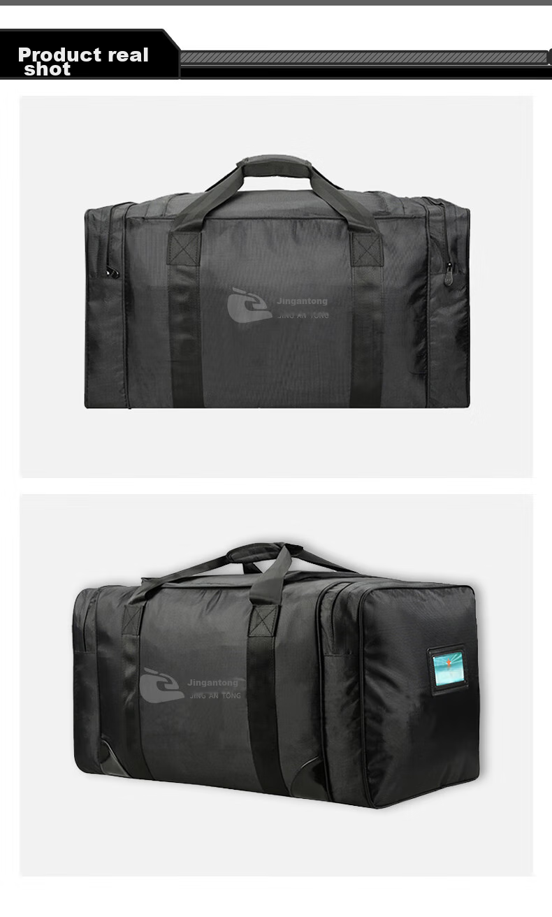 Jingantong Black Front Carry Bag, Stay-Behind Bag, Thickened Large Capacity Waterproof Canvas Handbag with Back Compartment 5