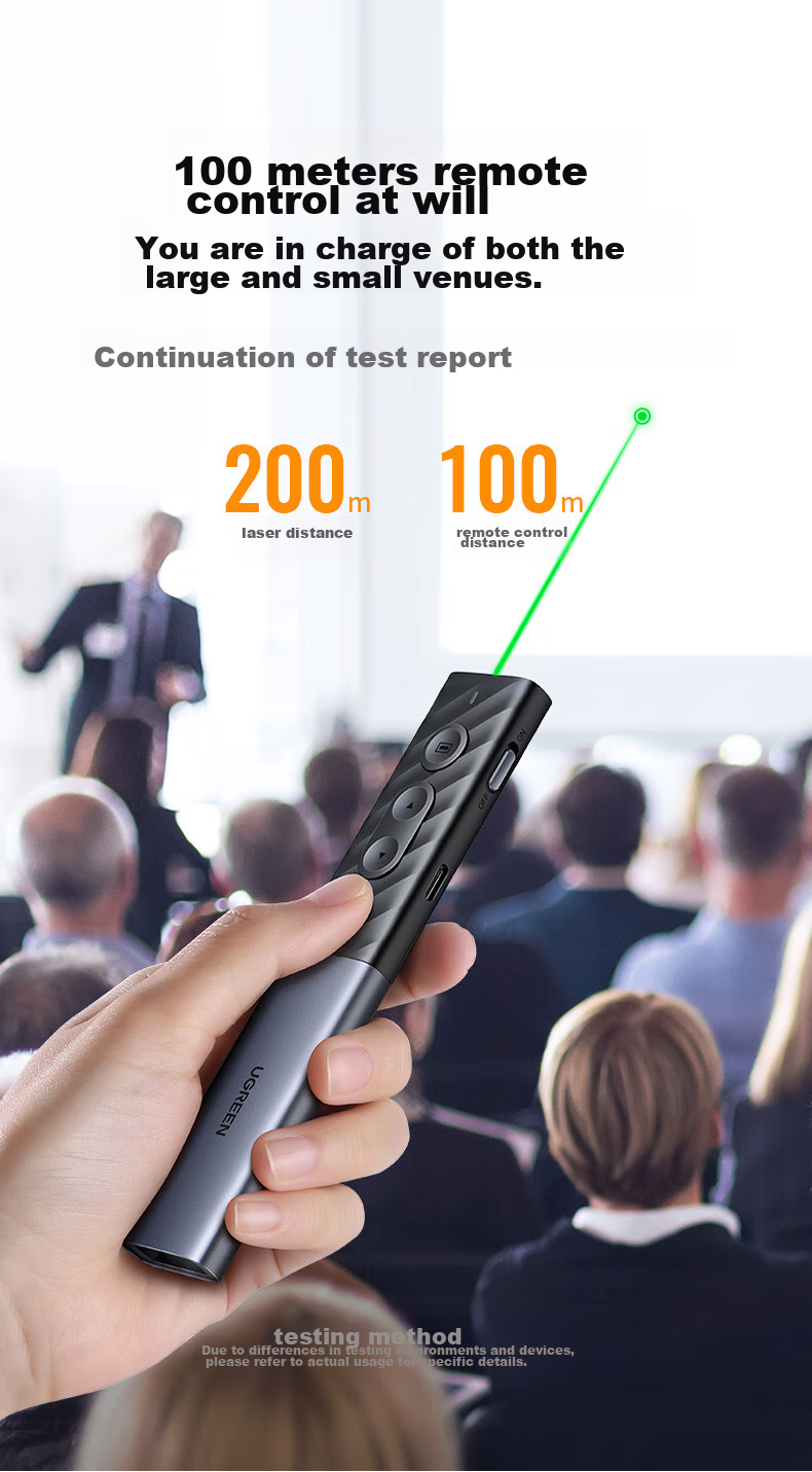 UGREEN Laser PPT Presentation Remote for Teachers, Bluetooth Connected Conference Speaker Remote Control Pen, Rechargeable Wireless Presenter for Projector Screen 20470 10