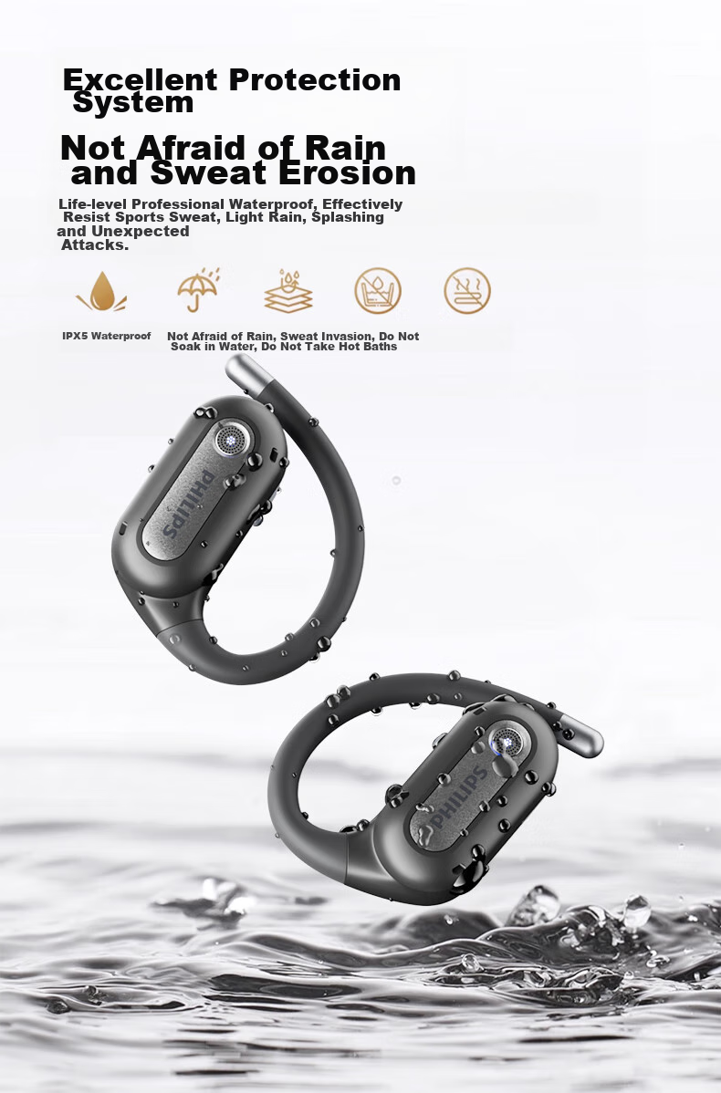 PHILIPS True Wireless Bluetooth Earphones, Open-Ear Design with Bone Conduction Concept, Clip-On Style, Sports Running Noise-Cancelling Universal Fit for Apple TAT4759 White 12
