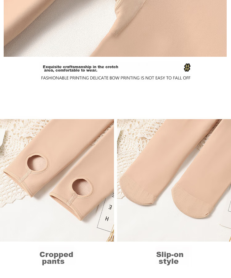 LangSha Invisible Tights for Women, Autumn And Winter Base Layer Pants with Detachable Double-Layer Fleece, Natural Nude Skin Tone, Autumn And Winter Pants Socks 20