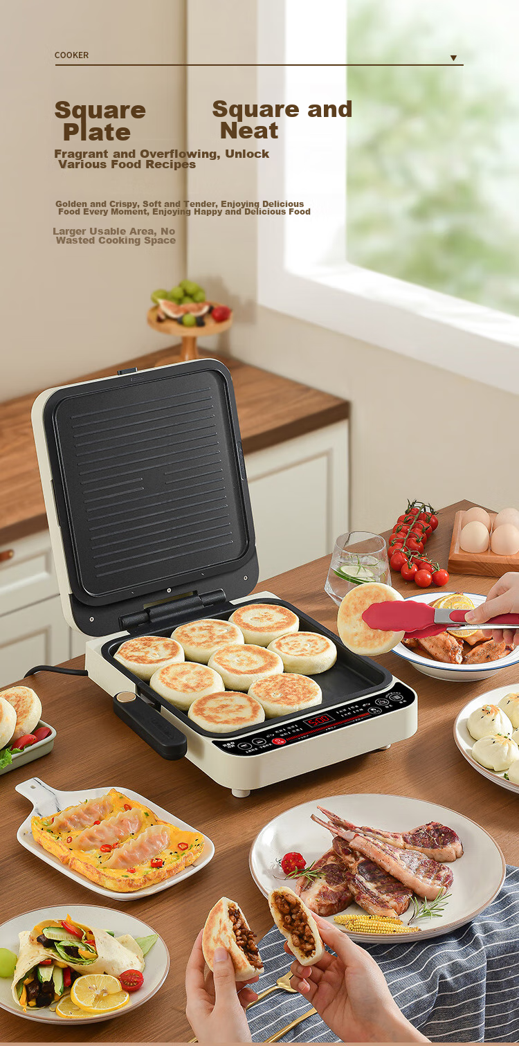 Liven Electric Griddle for Home Use, 35mm Floating Deep Plate, Adjustable Heat, Double-Sided Heating, Grill Pan, Sandwich Breakfast Maker LR-J3031 6