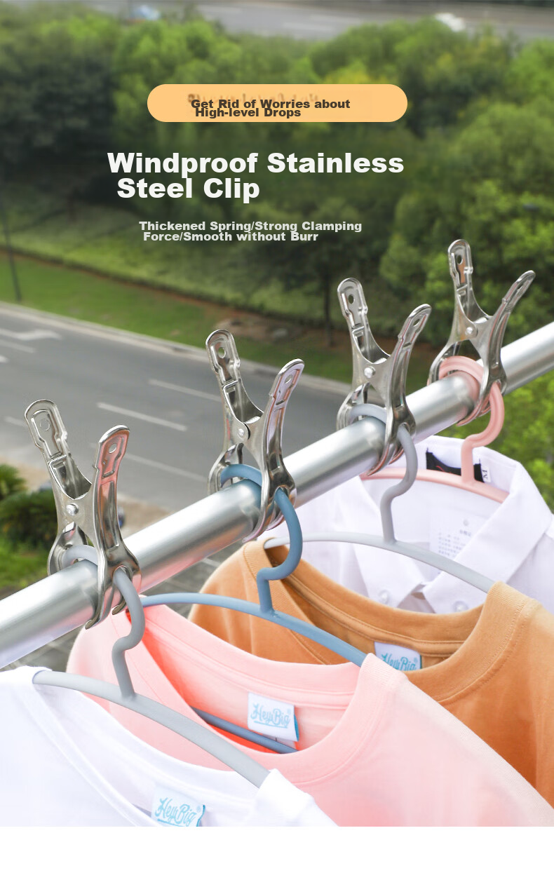 Bingyou Multi-Functional Clothes Pegs Strong Windproof Plastic-Coated Laundry Clips for Home Use Socks Holder 1